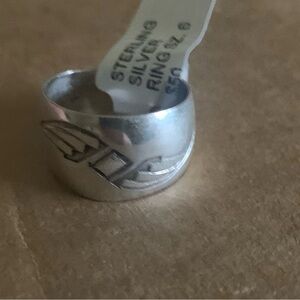 Sterling Silver Ring with Engraved Design
